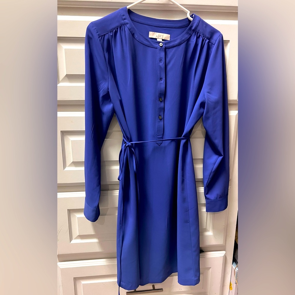 Ann Taylor LOFT Long Sleeved Tunic Dress in Periwinkle Medium
